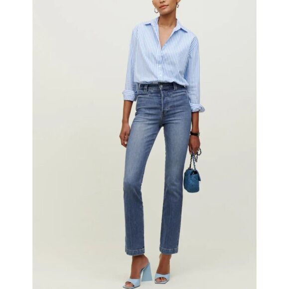 Reformation Denim - Reformation Women Size 30 Ada Ultra High Rise Bootcut Button Fly Jeans Casual
